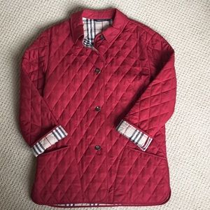Burberry -Size M- red ladies quilted jacket